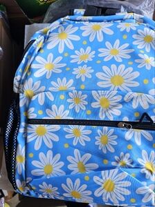 Blue Daisy Print Backpack